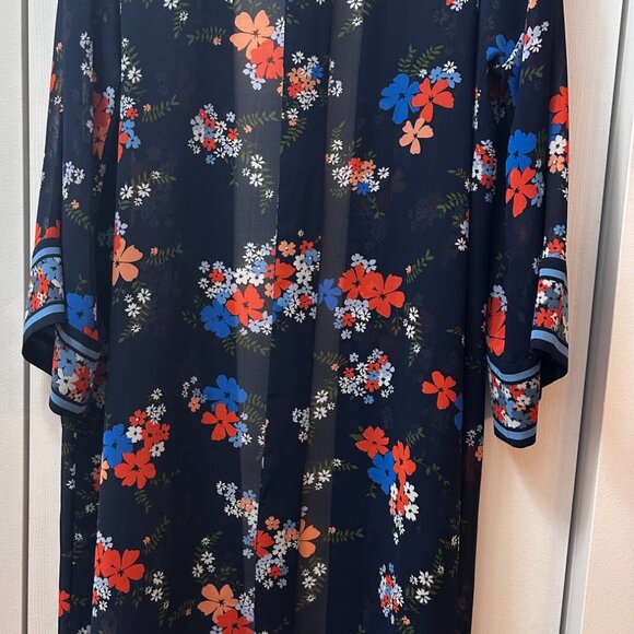 NEW MICHAEL KORS KIMONO COVER UP FLORAL BORDER MEDIUM/LARGE - Picture 4 of 9